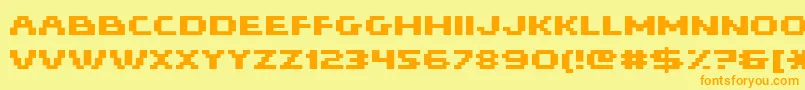 Hiskyf16 Font – Orange Fonts on Yellow Background