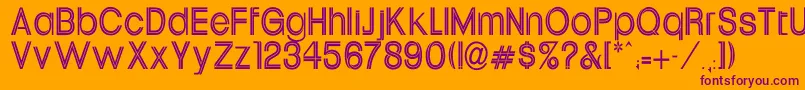 UptightTh-fontti – violetit fontit oranssilla taustalla