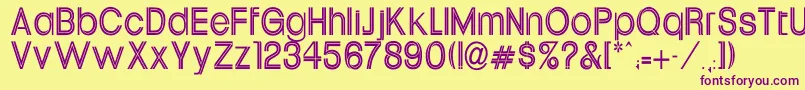 UptightTh Font – Purple Fonts on Yellow Background