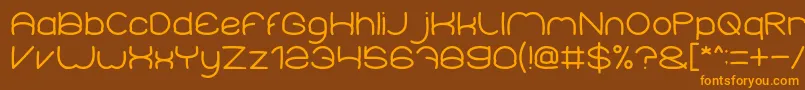 Elementary Font – Orange Fonts on Brown Background