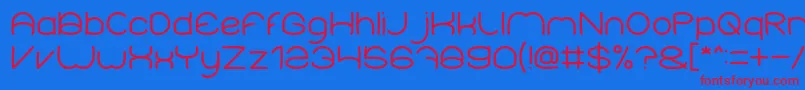 Elementary Font – Red Fonts on Blue Background