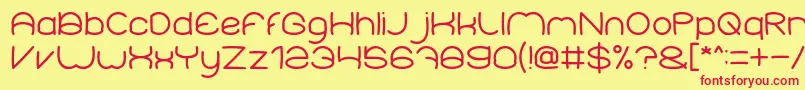 Elementary Font – Red Fonts on Yellow Background