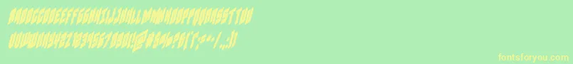 フォントGalaxyforcecondital – 黄色の文字が緑の背景にあります