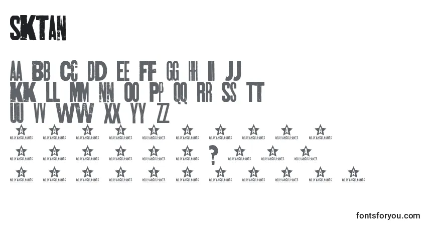 Schriftart Sktan – Alphabet, Zahlen, spezielle Symbole