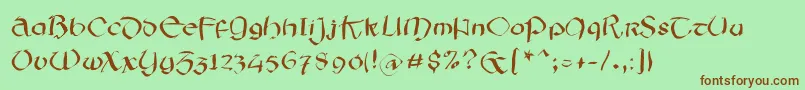 Irishsketchesfs Font – Brown Fonts on Green Background