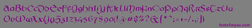 Irishsketchesfs Font – Purple Fonts on Gray Background