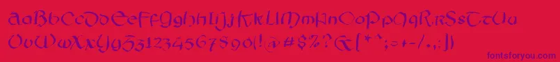 Irishsketchesfs Font – Purple Fonts on Red Background