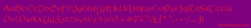 Irishsketchesfs Font – Red Fonts on Purple Background