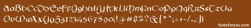 フォントIrishsketchesfs – 茶色の背景に白い文字