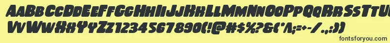 Rubberboyboldital Font – Black Fonts on Yellow Background