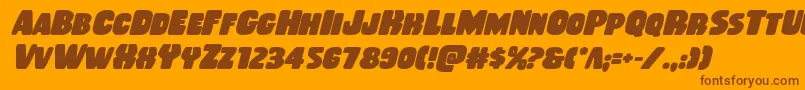 Rubberboyboldital-fontti – ruskeat fontit oranssilla taustalla