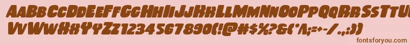 Rubberboyboldital Font – Brown Fonts on Pink Background