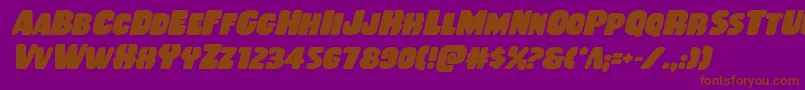 Fonte Rubberboyboldital – fontes marrons em um fundo roxo