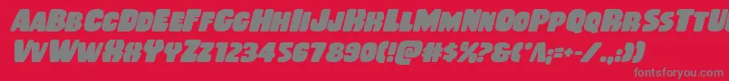 フォントRubberboyboldital – 赤い背景に灰色の文字