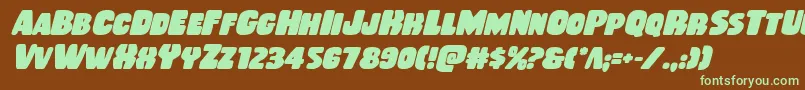 Rubberboyboldital Font – Green Fonts on Brown Background