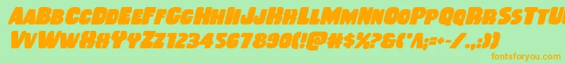 Шрифт Rubberboyboldital – оранжевые шрифты на зелёном фоне