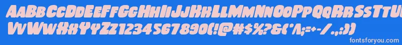 Rubberboyboldital Font – Pink Fonts on Blue Background