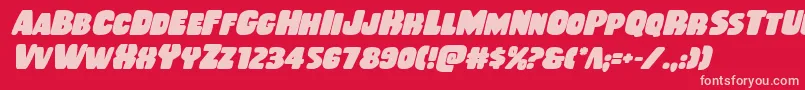 Rubberboyboldital-fontti – vaaleanpunaiset fontit punaisella taustalla