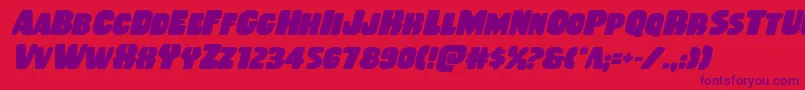 Rubberboyboldital-Schriftart – Violette Schriften auf rotem Hintergrund