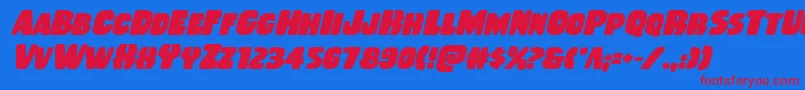 Rubberboyboldital-fontti – punaiset fontit sinisellä taustalla