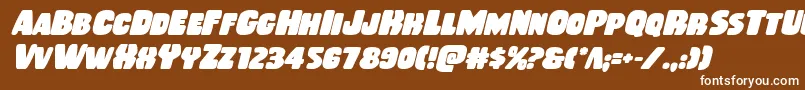 Rubberboyboldital Font – White Fonts on Brown Background