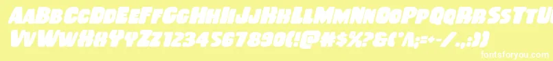 Police Rubberboyboldital – polices blanches sur fond jaune