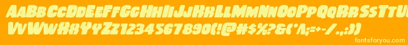 Rubberboyboldital Font – Yellow Fonts on Orange Background