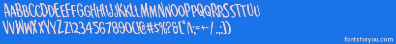 Kennebunkportleftフォントについての詳細 フォントKennebunkportleft – ピンクの文字、青い背景