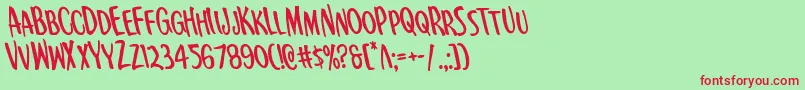 Kennebunkportleft Font – Red Fonts on Green Background