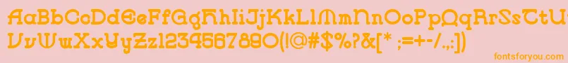 Vlaanderenroundnf Font – Orange Fonts on Pink Background