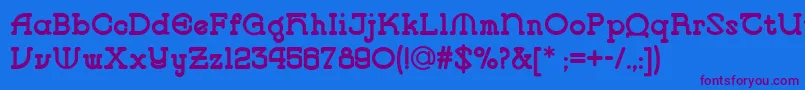 Vlaanderenroundnf Font – Purple Fonts on Blue Background