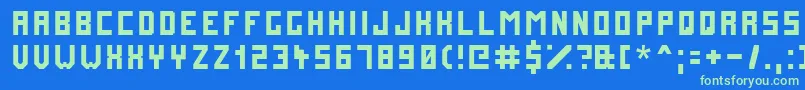 Futuremillennium Font – Green Fonts on Blue Background