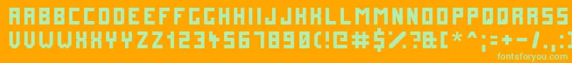 Fonte Futuremillennium – fontes verdes em um fundo laranja