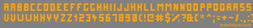 フォントFuturemillennium – オレンジの文字は灰色の背景にあります。