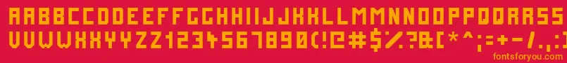 Futuremillennium Font – Orange Fonts on Red Background