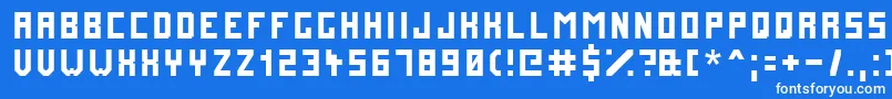 Futuremillennium-Schriftart – Weiße Schriften auf blauem Hintergrund