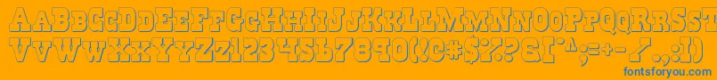 Regv2s Font – Blue Fonts on Orange Background