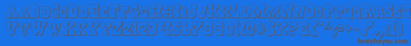 Regv2s Font – Brown Fonts on Blue Background