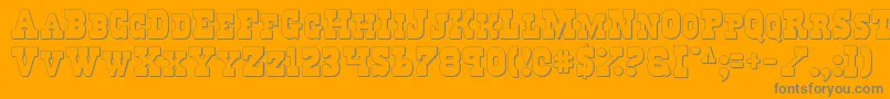 Regv2s-Schriftart – Graue Schriften auf orangefarbenem Hintergrund