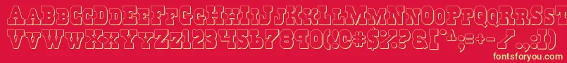 Regv2s Font – Yellow Fonts on Red Background