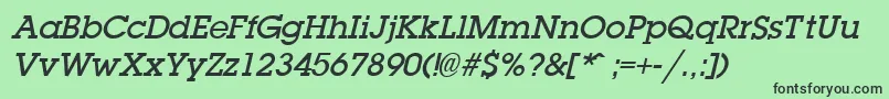 LaplandDemiboldItalic Font – Black Fonts on Green Background