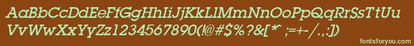 LaplandDemiboldItalic Font – Green Fonts on Brown Background