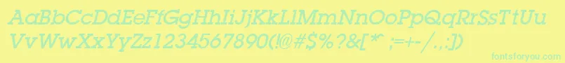 LaplandDemiboldItalic Font – Green Fonts on Yellow Background
