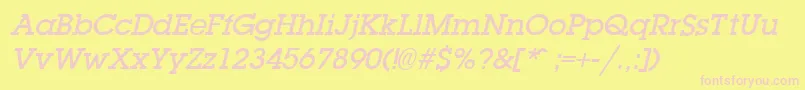 LaplandDemiboldItalic Font – Pink Fonts on Yellow Background