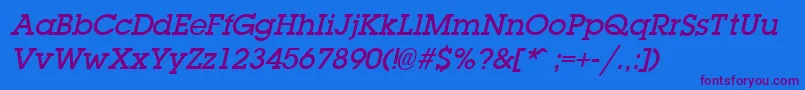 LaplandDemiboldItalic Font – Purple Fonts on Blue Background