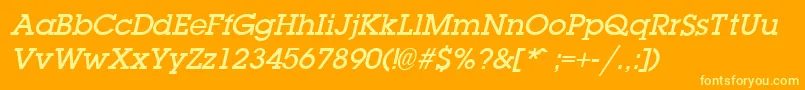 LaplandDemiboldItalic Font – Yellow Fonts on Orange Background