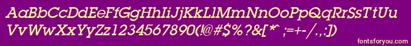 LaplandDemiboldItalic Font – Yellow Fonts on Purple Background