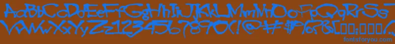 フォントBlotto40 – 茶色の背景に青い文字