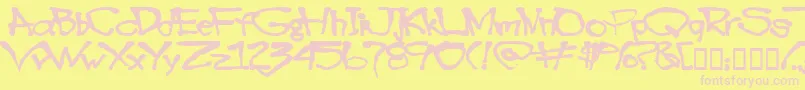 Blotto40-fontti – vaaleanpunaiset fontit keltaisella taustalla