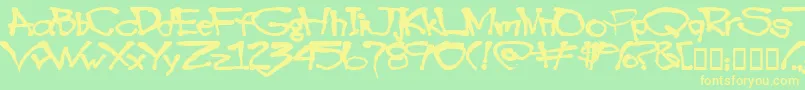 Blotto40-Schriftart – Gelbe Schriften auf grünem Hintergrund